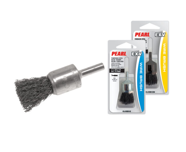 PEARL CLCEB1ES 1 x .014 x1/4  Wire Brushes EXV Crimped Wheel Brush Stainless Wir