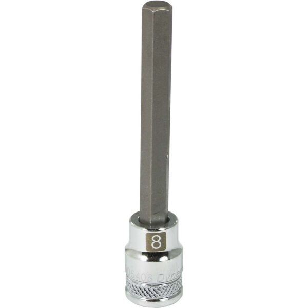 DYNAMIC TOOLS D006408 3/8" Drive 8mm Hex Bit Socket Long