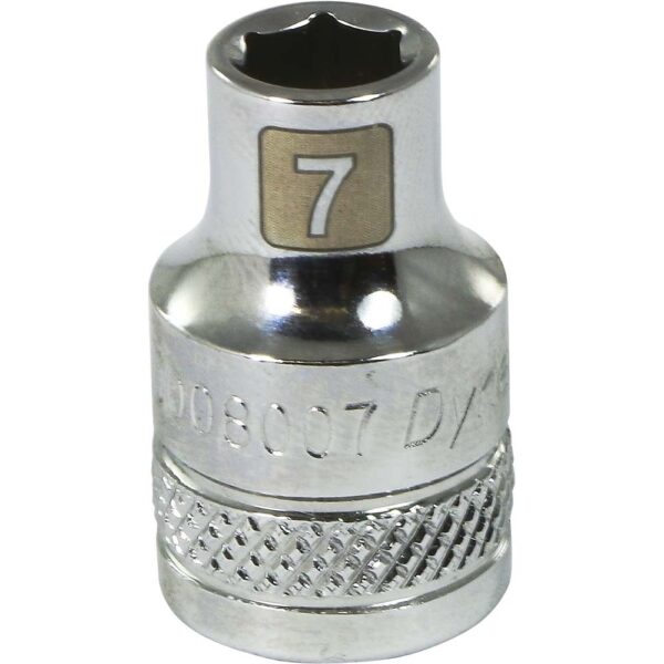 DYNAMIC TOOLS D008007 3/8" Drive 6Pt 7mm Chrome Socket