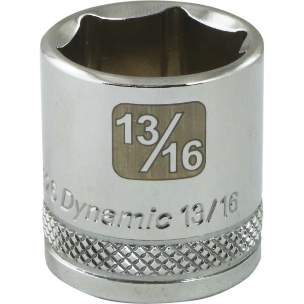 DYNAMIC TOOLS D008326 3/8" Drive 6Pt 13/16" Chrome Socket