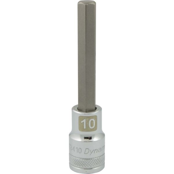 DYNAMIC TOOLS D013410 1/2" Drive 10mm Hex Bit Socket Long