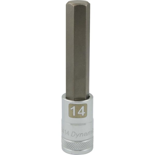 DYNAMIC TOOLS D013414 1/2" Drive 14mm Hex Bit Socket Long