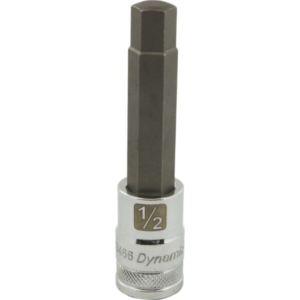 DYNAMIC TOOLS D013466 1/2" Drive 1/2" Hex Bit Socket Long