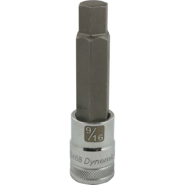 DYNAMIC TOOLS D013468 1/2" Drive 9/16" Hex Bit Socket Long