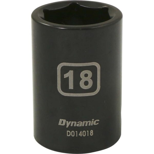 DYNAMIC TOOLS D014018 1/2" Drive 6Pt 18mm Impact Socket