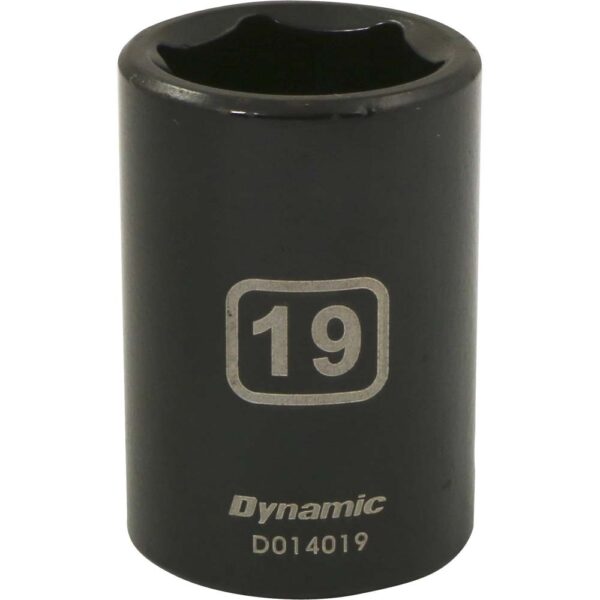 DYNAMIC TOOLS D014019 1/2" Drive 6Pt 19mm Impact Socket