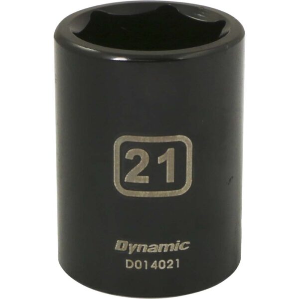 DYNAMIC TOOLS D014021 1/2" Drive 6Pt 21mm Impact Socket