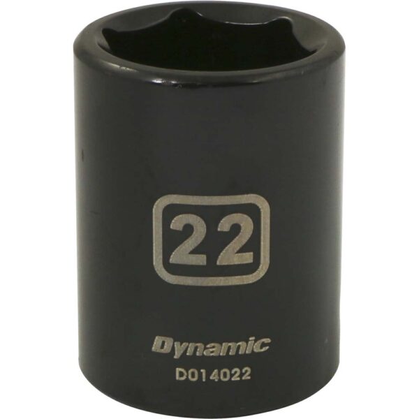 DYNAMIC TOOLS D014022 1/2" Drive 6Pt 22mm Impact Socket