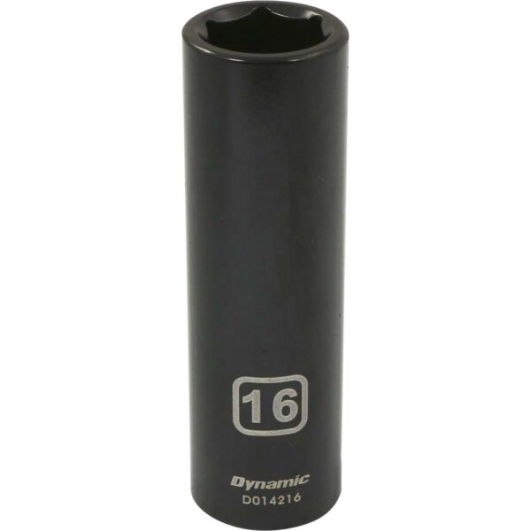 DYNAMIC TOOLS D014216 1/2" Drive 6Pt 16mm Deep Impact Socket