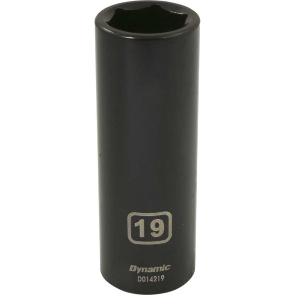 DYNAMIC TOOLS D014219 1/2" Drive 6Pt 19mm Deep Impact Socket