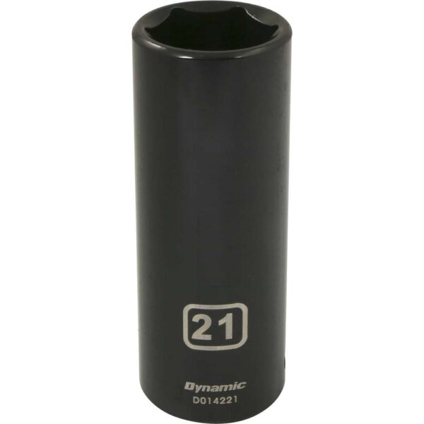 DYNAMIC TOOLS D014221 1/2" Drive 6Pt 21mm Deep Impact Socket