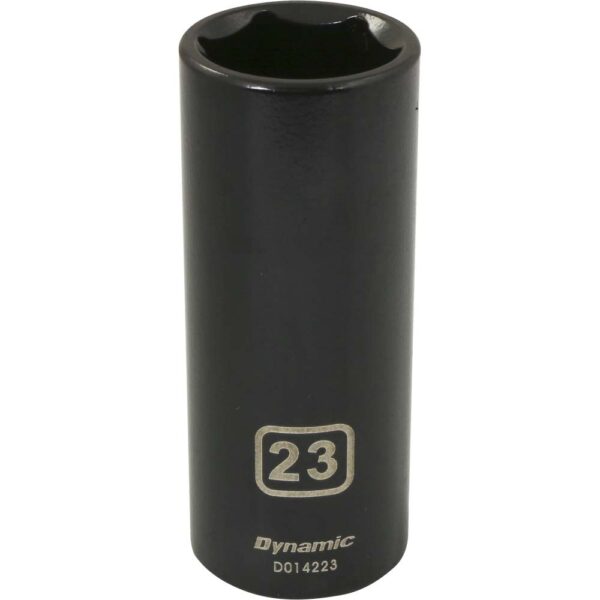 DYNAMIC TOOLS D014223 1/2" Drive 6Pt 23mm Deep Impact Socket