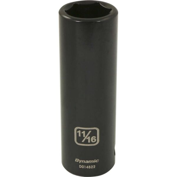 DYNAMIC TOOLS D014522 1/2" Drive 6Pt 11/16" Deep Impact Socket