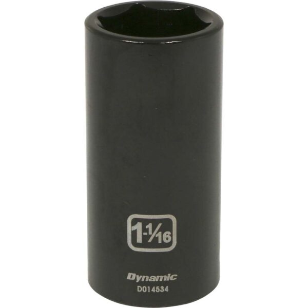 DYNAMIC TOOLS D014534 1/2" Drive 6Pt 1-1/16" Deep Impact Socket