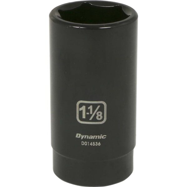 DYNAMIC TOOLS D014536 1/2" Drive 6Pt 1-1/8" Deep Impact Socket