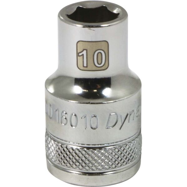 DYNAMIC TOOLS D016010 1/2" Drive 6Pt 10mm Chrome Socket