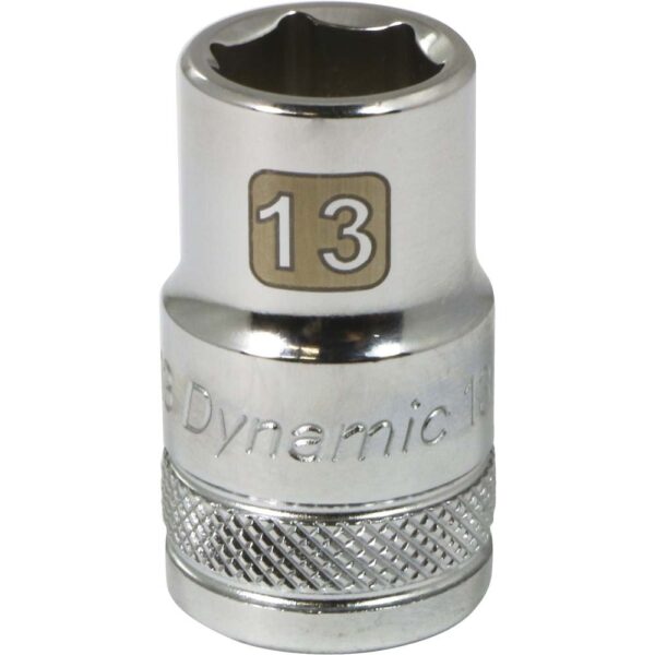 DYNAMIC TOOLS D016013 1/2" Drive 6Pt 13mm Chrome Socket