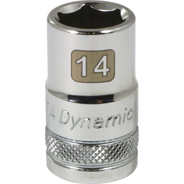 DYNAMIC TOOLS D016014 1/2" Drive 6Pt 14mm Chrome Socket