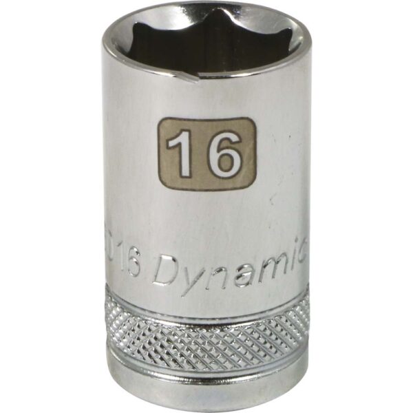 DYNAMIC TOOLS D016016 1/2" Drive 6Pt 16mm Chrome Socket