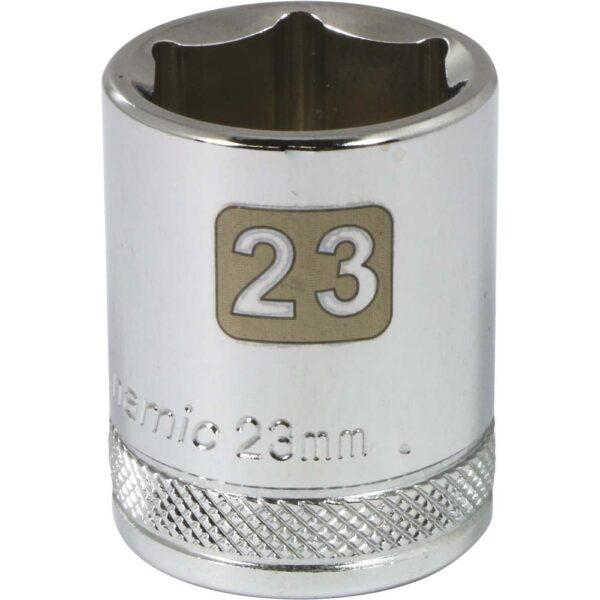 DYNAMIC TOOLS D016023 1/2" Drive 6Pt 23mm Chrome Socket