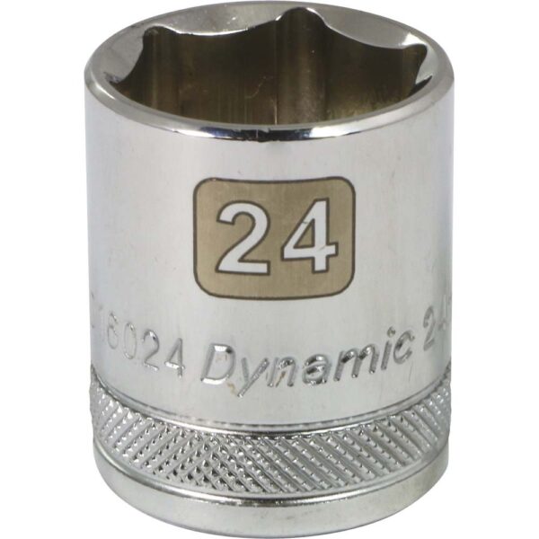 DYNAMIC TOOLS D016024 1/2" Drive 6Pt 24mm Chrome Socket