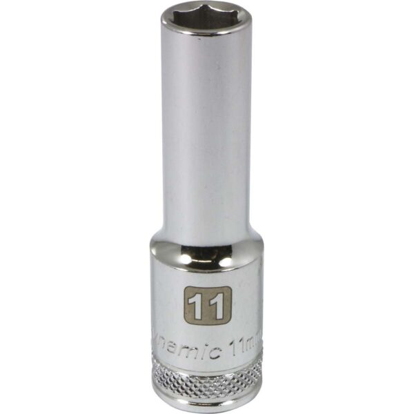 DYNAMIC TOOLS D016211 1/2" Drive 6Pt 11mm Deep Chrome Socket