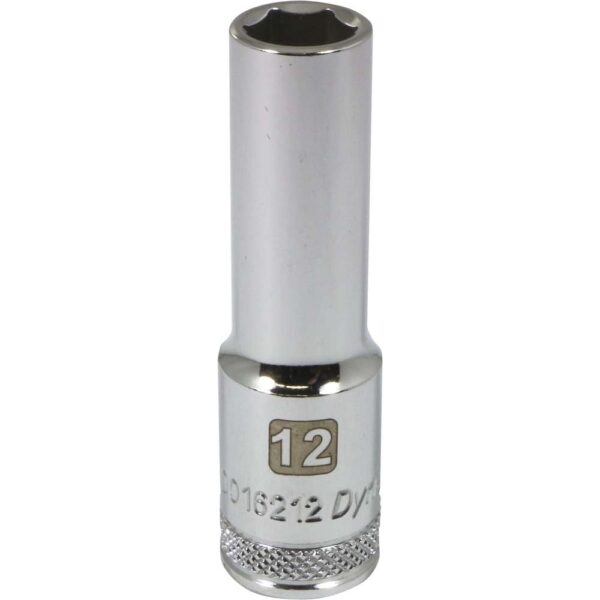 DYNAMIC TOOLS D016212 1/2" Drive 6Pt 12mm Deep Chrome Socket