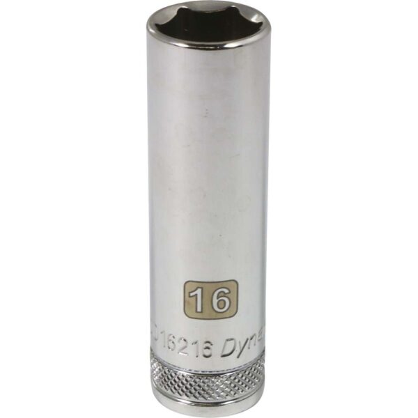 DYNAMIC TOOLS D016216 1/2" Drive 6Pt 16mm Deep Chrome Socket