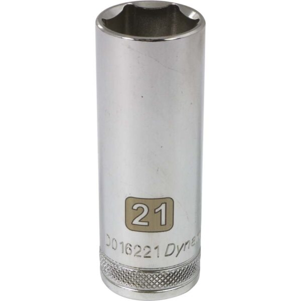 DYNAMIC TOOLS D016221 1/2" Drive 6Pt 21mm Deep Chrome Socket