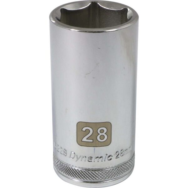 DYNAMIC TOOLS D016228 1/2" Drive 6Pt 28mm Deep Chrome Socket