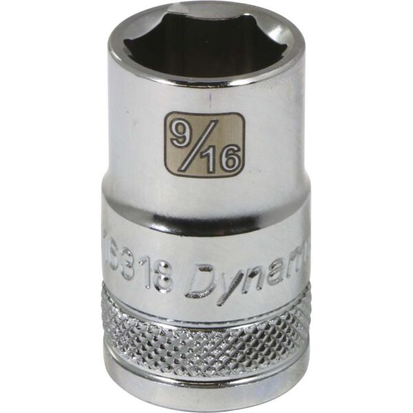 DYNAMIC TOOLS D016318 1/2" Drive 6Pt 9/16" Chrome Socket