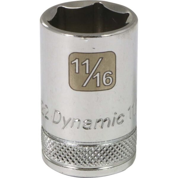 DYNAMIC TOOLS D016322 1/2" Drive 6Pt 11/16" Chrome Socket