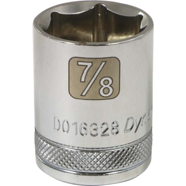 DYNAMIC TOOLS D016328 1/2" Drive 6Pt 7/8" Chrome Socket - Image 2