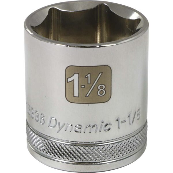 DYNAMIC TOOLS D016336 1/2" Drive 6Pt 1-1/8" Chrome Socket