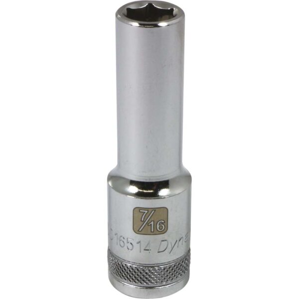 DYNAMIC TOOLS D016514 1/2" Drive 6Pt 7/16" Deep Chrome Socket