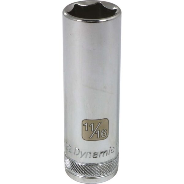 DYNAMIC TOOLS D016522 1/2" Drive 6Pt 11/16" Deep Chrome Socket