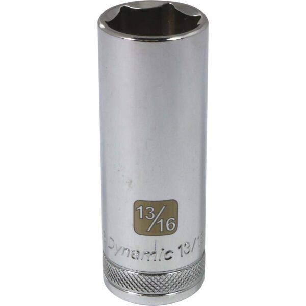 DYNAMIC TOOLS D016526 1/2" Drive 6Pt 13/16" Deep Chrome Socket