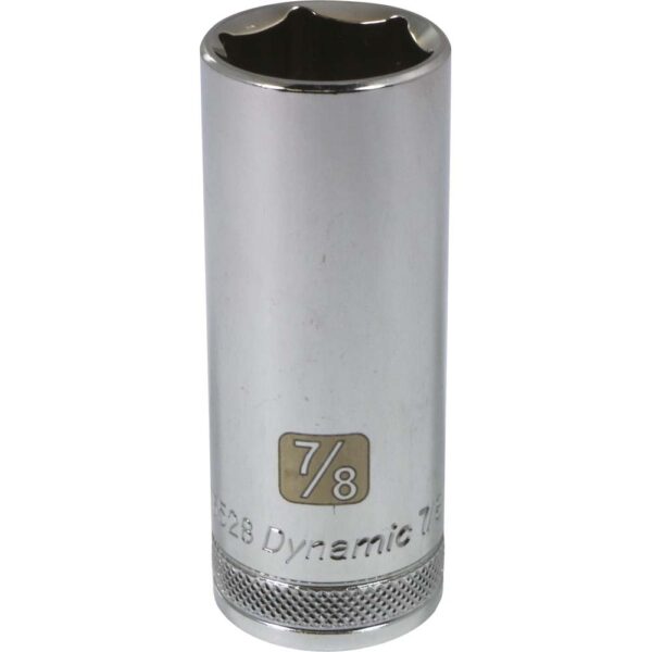 DYNAMIC TOOLS D016528 1/2" Drive 6Pt 7/8" Deep Chrome Socket