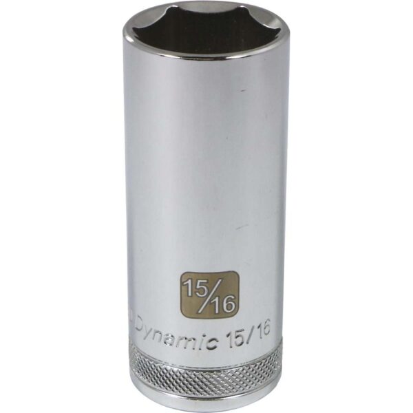 DYNAMIC TOOLS D016530 1/2" Drive 6Pt 15/16" Deep Chrome Socket