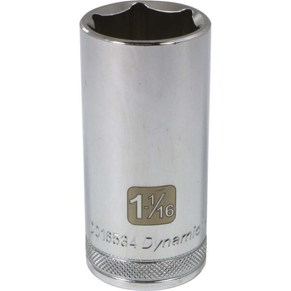 DYNAMIC TOOLS D016534 1/2" Drive 6Pt 1-1/16" Deep Chrome Socket