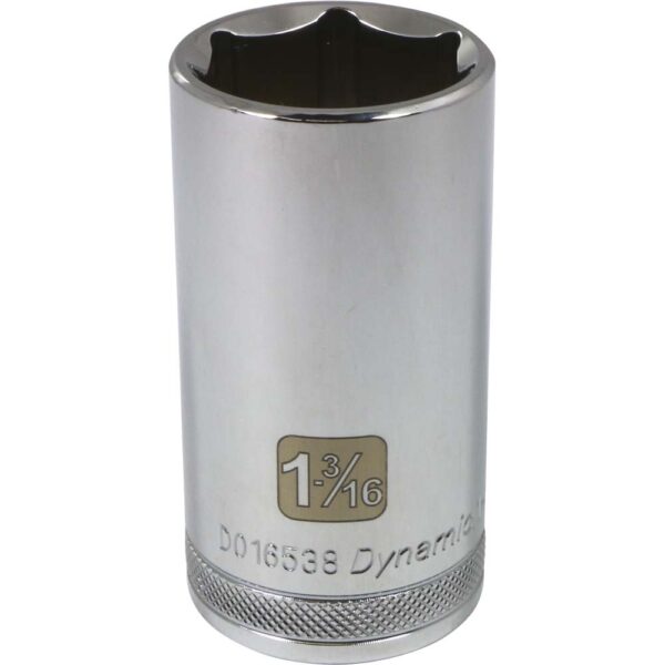 DYNAMIC TOOLS D016538 1/2" Drive 6Pt 1-3/16" Deep Chrome Socket