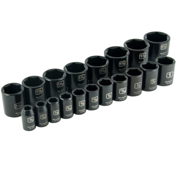 DYNAMIC TOOLS D018024 1/2" Drive 19Pc 6Pt Standard Impact SAE Socket Set