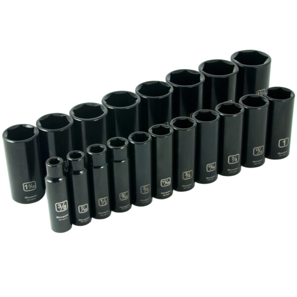 DYNAMIC TOOLS D018026 1/2" Drive 19Pc 6Pt Deep Impact Socket Set