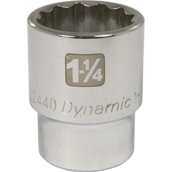 DYNAMIC TOOLS D022440 3/4" Drive 12Pt 1-1/4" Chrome Socket