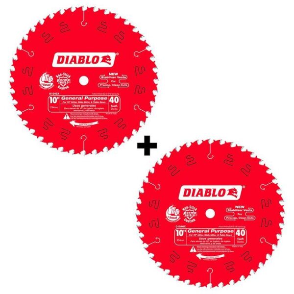 DIABLO D104040VP 10"x 40T General Purpose Saw Blade 2 Pack