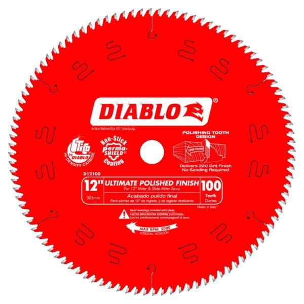 DIABLO D12100X 12" x 100T Ultimate Flawless Finish Circular Saw Blade