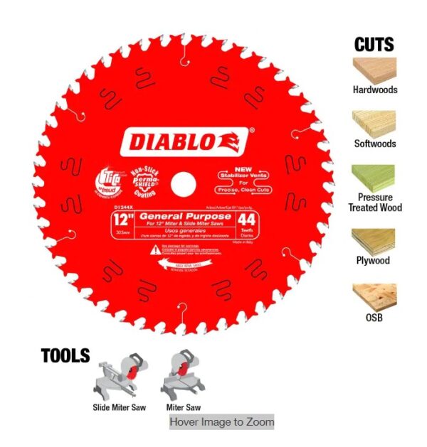 DIABLO D124444VP 12" x 44T General Purpose Blade 2pc Value Pack