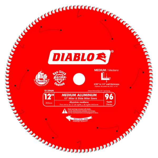 DIABLO D1296N 12" x 96T TCG Non-Ferrous/Plastics Circular Saw Blade