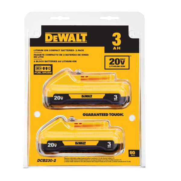 DEWALT DCB230-2 20V MAX 3.0Ah Battery Slim 2-Pack