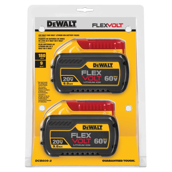 DEWALT DCB609-2 20V/60V MAX 9.0Ah/3.0Ah Flexvolt Battery 2-Pack